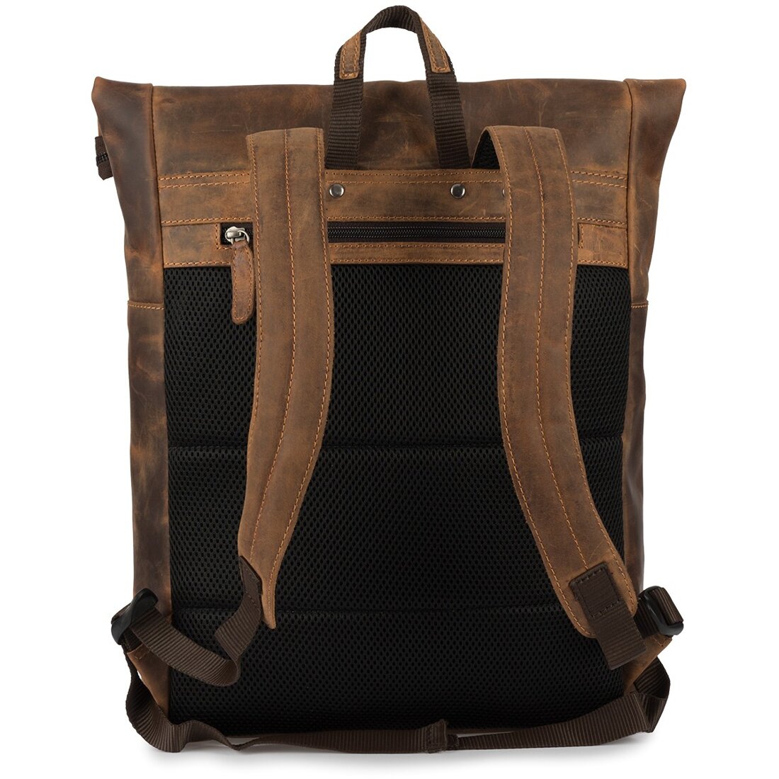 Rucsac laptop vintage Beltimore, piele nubuck, compartimentat, maro