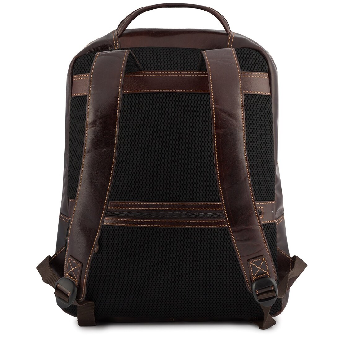 Rucsac laptop vintage Beltimore, piele naturala, maro inchis, 15.6 inch