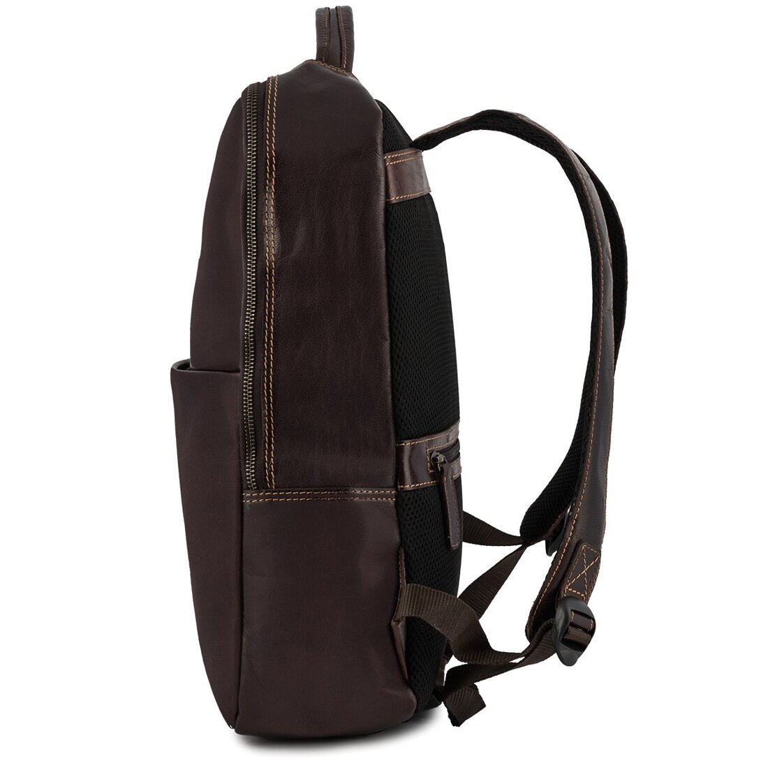 Rucsac laptop vintage Beltimore, piele naturala, maro inchis, 15.6 inch