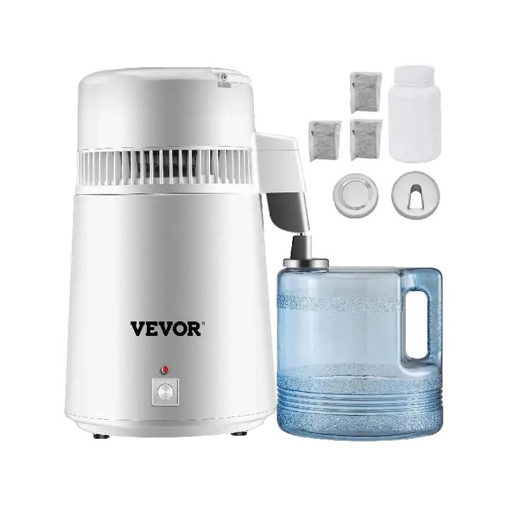 Vízlepárló 4L, Élelmiszer-minőségű rozsdamentes acél, Túlmelegedés elleni védelem, 750W, 18x20cm