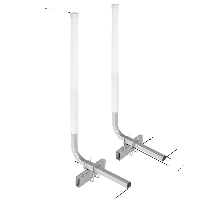 Ghidaj remorca pentru barci, Latime reglabila, Otel galvanizat, Protectie PVC, 60 fara LED