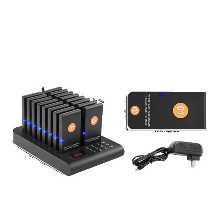 Sistem de alerte pentru restaurant, 16 pagere, baterie litiu-polimer, dimensiuni 9.3x6.0x1.1 in, set 16 bucati