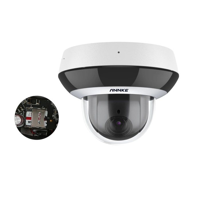 Camera de supraveghere, Annke, 4MP HD, zoom optic 4x, detectie faciala, IP67, Sony, 20m viziune nocturna