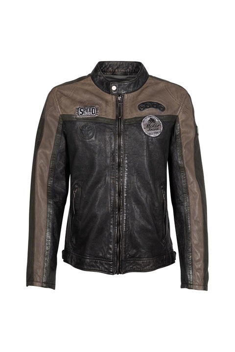 Geaca de Piele Barbati Mauritius Neagra GMNigel 2