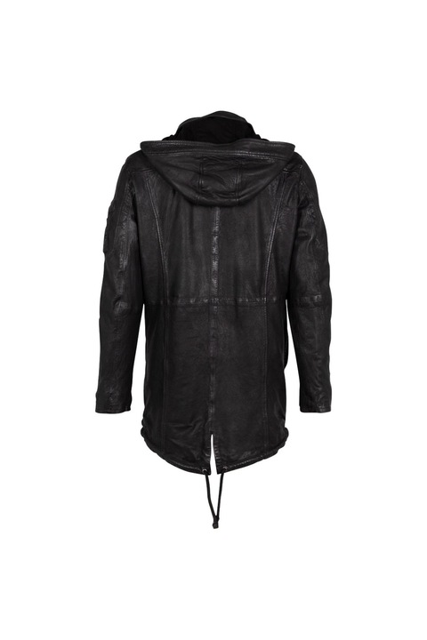 Мъжко дълго кожено яке Mauritius Dark Anthracite GMElio