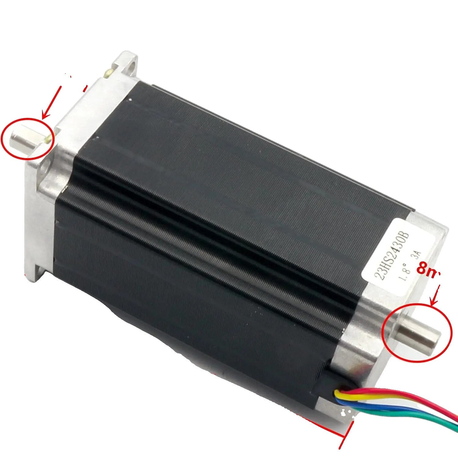 Motor pas cu pas Nema23 23HS2430B, arbore dublu, certificat CE 112