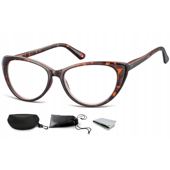 Ochelari de citit Sunoptic MR64A, Kocie Oczy, UV400, set 3 piese, negru, 52x16x142mm