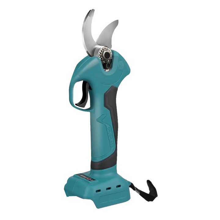 Akkus elektromos metszőolló, 4 állítható sebesség, szénacél, vágási átmérő 30 mm, kék