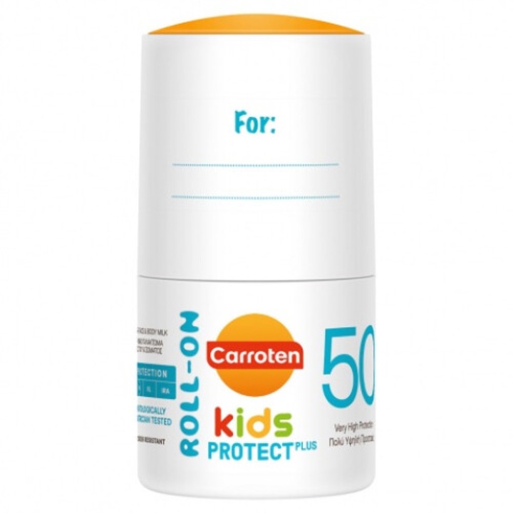 Creme cu protectie solara Carroten Kids Protect SPF50+, roll-on, rezistente la apa, pentru piele sensibila, 50ml