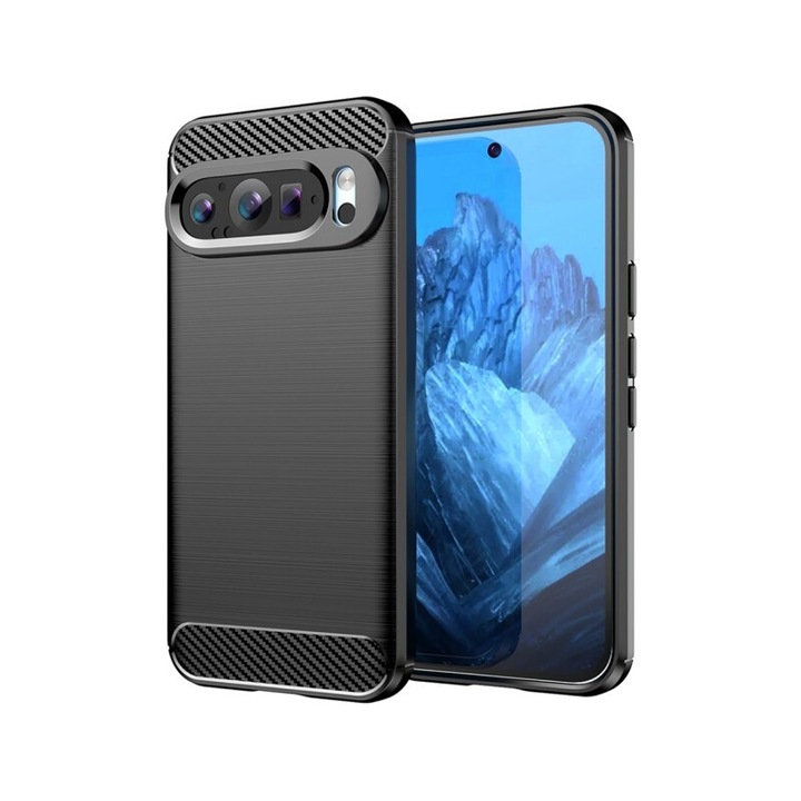 Husa FS Spate Upzz Carbon Pro, Compatibila Cu Google Pixel 9 Pro / 9 - Black