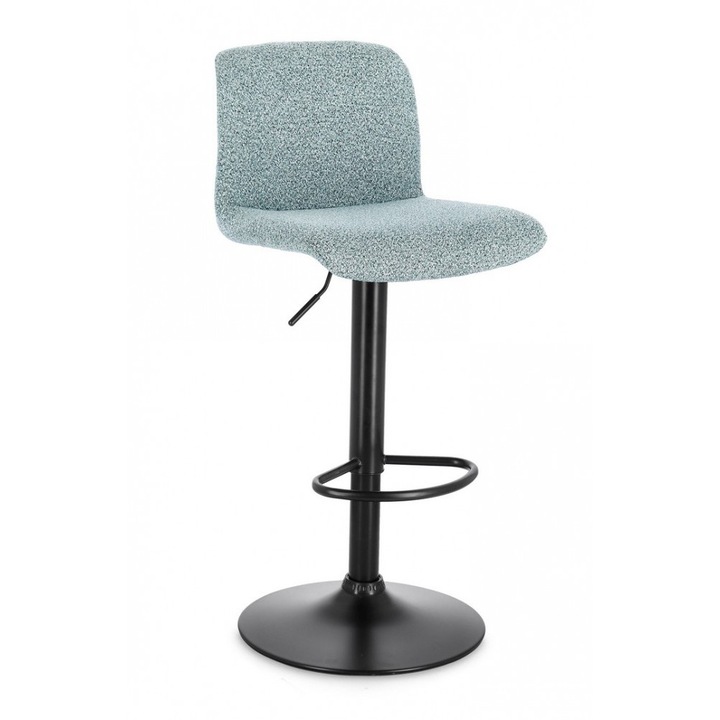 Set 2 scaune bar otel negru textil albastru Rafael 41x46x86/107 cm