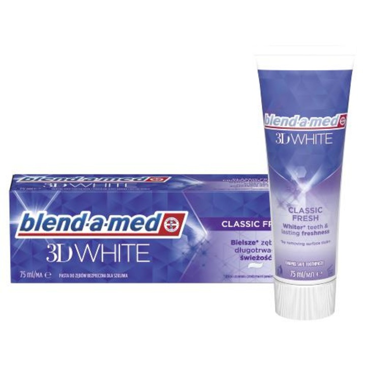 BLEND-A-MED 3D White Classic Fresh паста за зъби, избелваща, 75 мл