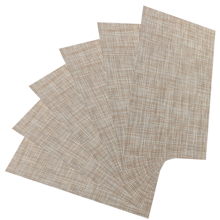 6 db-os szalvétakészlet, Zggzerg, PVC/Poliészter, mosható, újrahasznosítható, hőálló és csúszásmentes, könnyű ápolás, könnyen tisztítható, evőeszközökhöz, otthoni, éttermi és szállodai konyhába, 30 x 45 cm, Arany