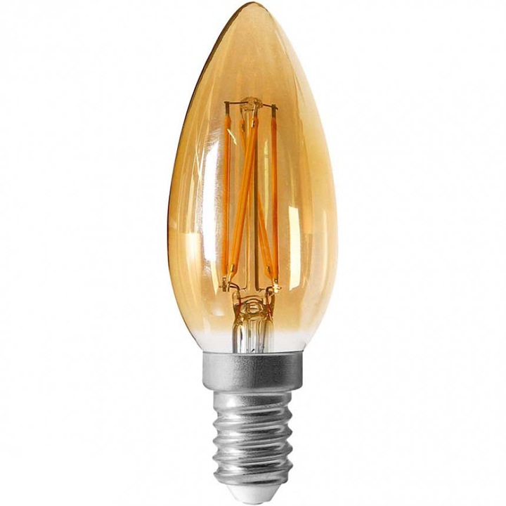 LED лампа Lightex FILAMENT, 4W, 220V, E14, C35, GOLD, Топла светлина, 470lm