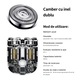 Aparat de ras electric portabil, rezistent la apa, dublu cap, aliaj de aluminiu, 400mAh, albastru