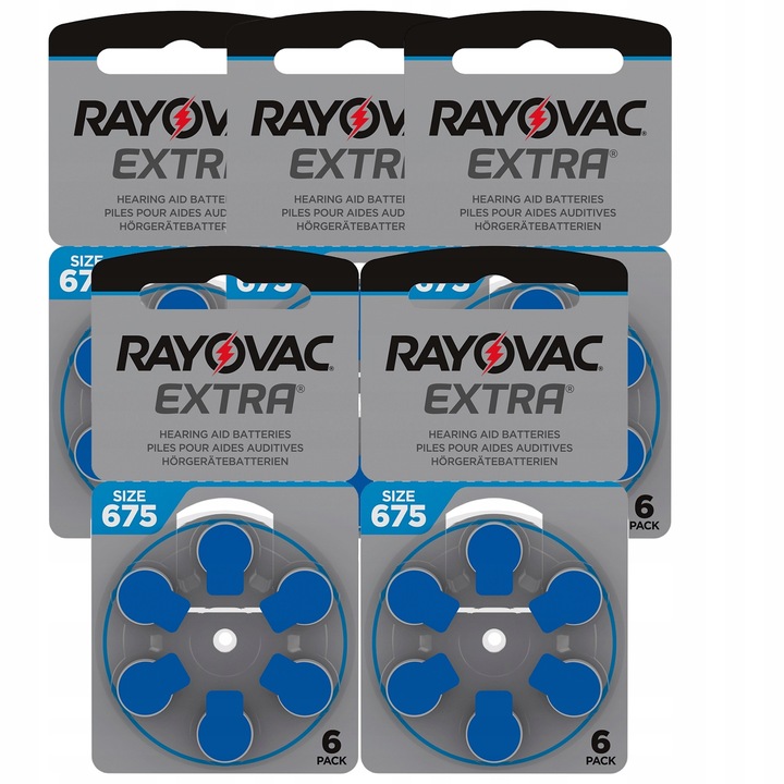 Baterii pentru aparate auditive Rayovac 675 MF, set 30 bucati, fara mercur, ambalaj imbunatatit