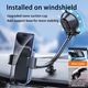 Suport auto universal pentru telefon mobil, Ventuza, Montare pe parbriz sau bord, 4.5-7 inch, Brat de sprijin flexibil de rasucire, HouDeOS®, Negru