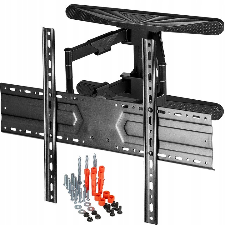 Въртяща се стенна стойка за телевизор King Mount, 30" - 85", 50 кг, VESA 100x100 - 600x400, черна