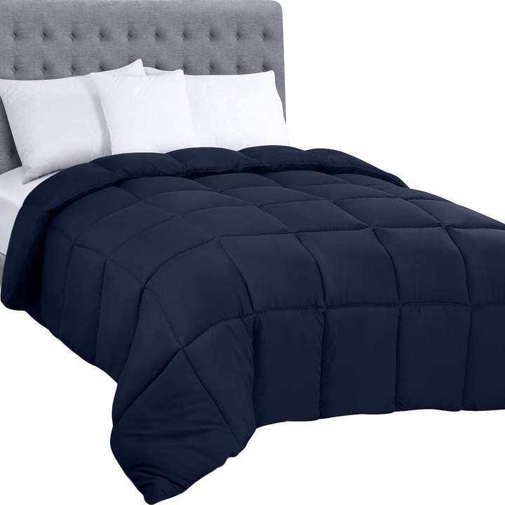Завивка Utopia Bedding, 250 GSM, с пълнеж от пух, 200 x 210 см, тъмносиня