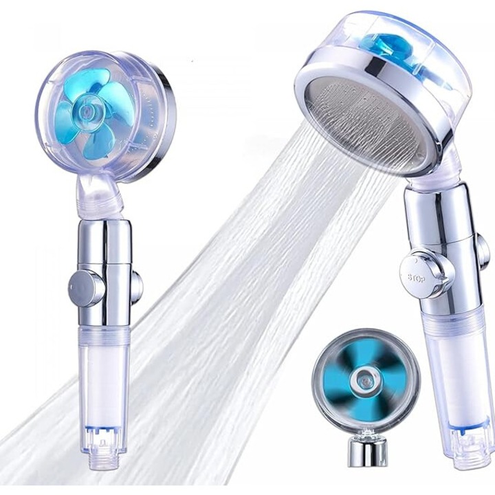 Cap de dus portabil Showerdream, filtrare apa, 3 moduri pulverizare, argintiu, 26x7.5cm