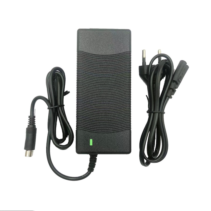 Зарядно устройство за електрически скутери, SINBINTA, 100-240V, 84W, 42V/2A, LED индикатор за зареждане, Късо съединение, защита от пренапрежение, DC "Barrel" мъжки щепсел, съвместим с Xiaomi, PVC, 12,6 x 5,2 x 3,2 cm, Черен