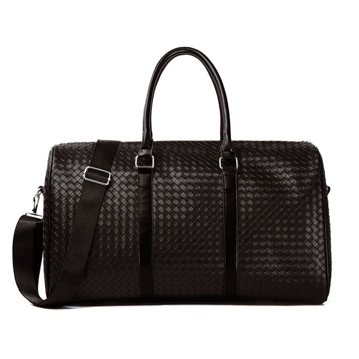 Екологична кожена чанта LEBLOU с регулируема презрамка и презрамка за количка, голям капацитет и ефективна организация, идеална за пътуване и спортни дейности, цвят земно кафяв