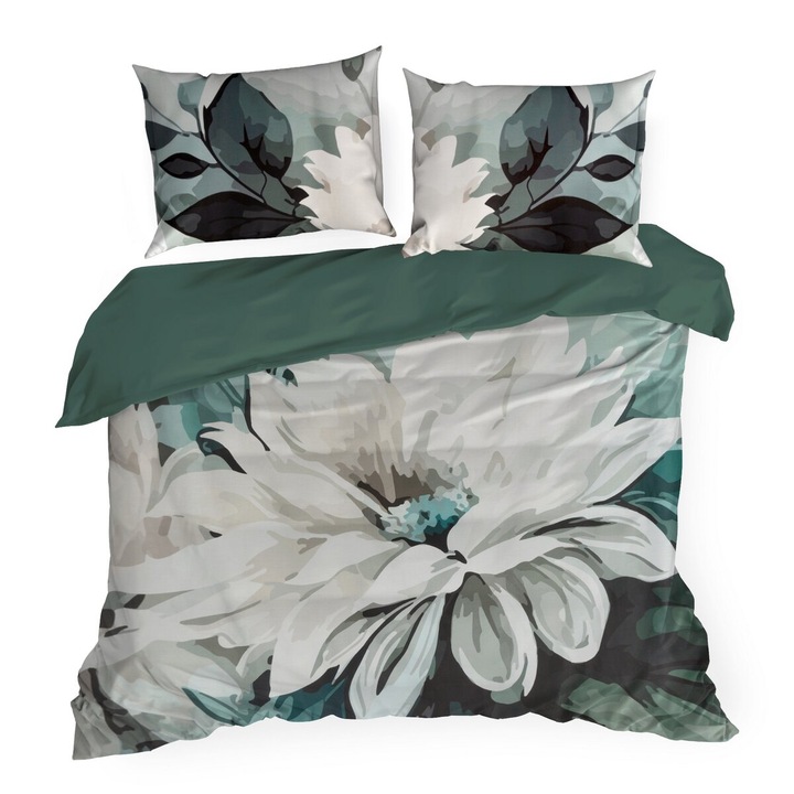 Lenjerie de pat LINDA 220 x 200 cm Eurofirany verde inchis