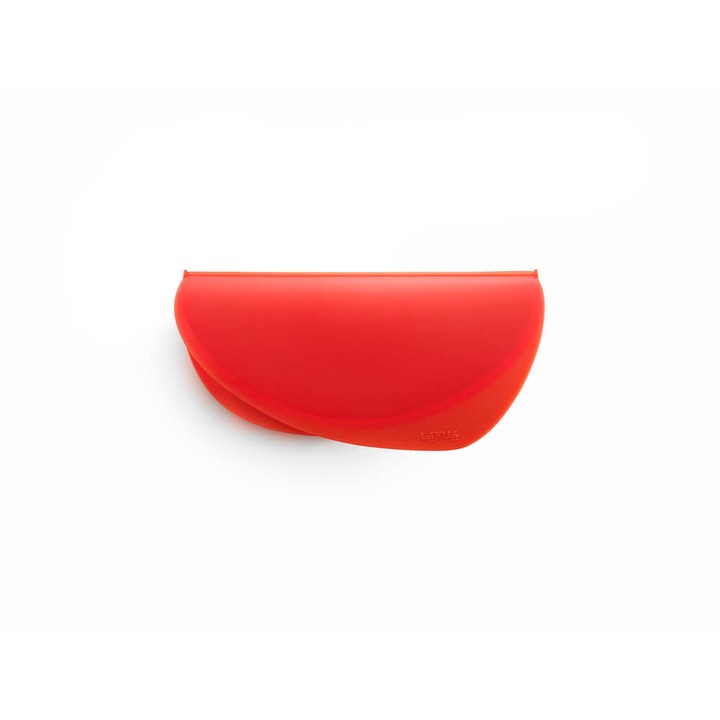 Tigaie pentru omleta Lekue pentru microunde, semicerc, rosie