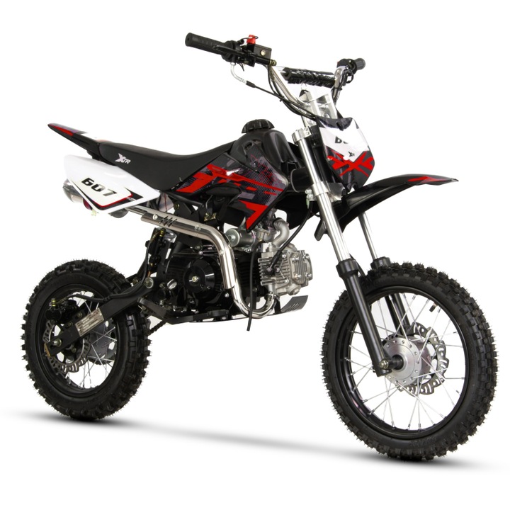 Motocicleta Cross/Enduro copii 4T XTR 607M, 125cc, roti 14/12, pornire electromotor, transmisie automata, culoare negru/rosu