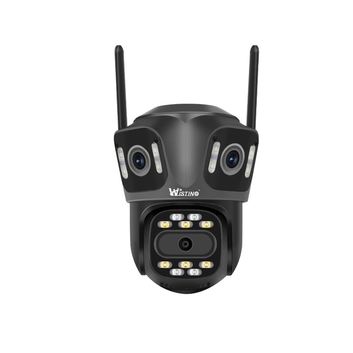 6K WIFI térfigyelő kamera, 3 lencse, App vezérlés, Automatikus követés, IP66 vízállóság