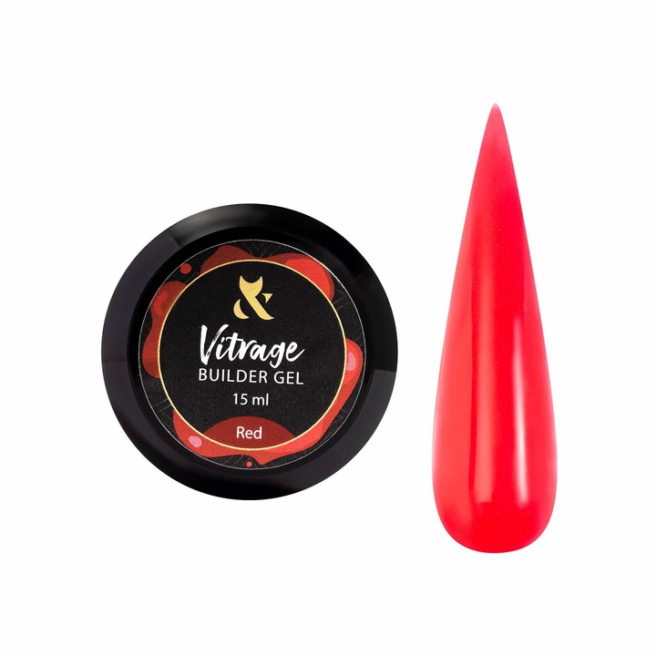 FOX Vitrage körömépítő gél, piros, 15ml