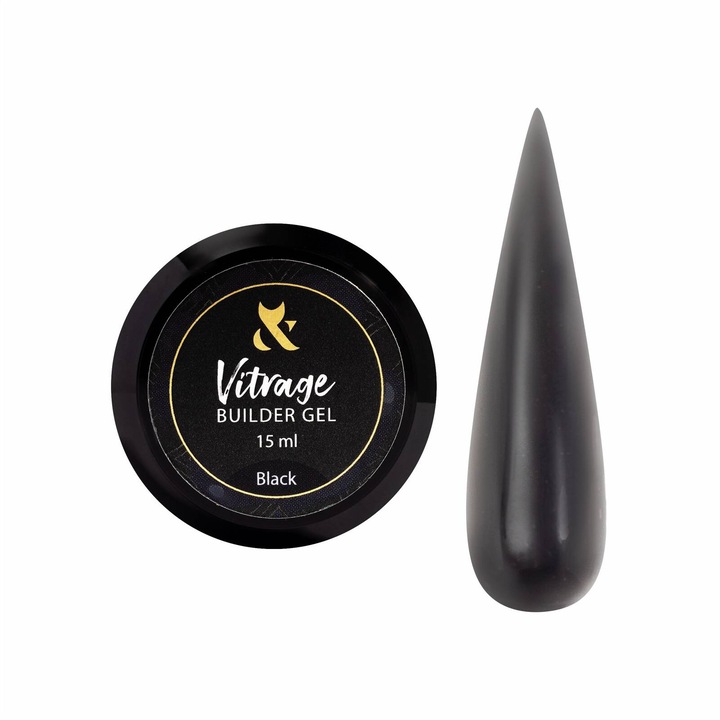 Építőipari gél, FOX Vitrage, fekete, 15ml