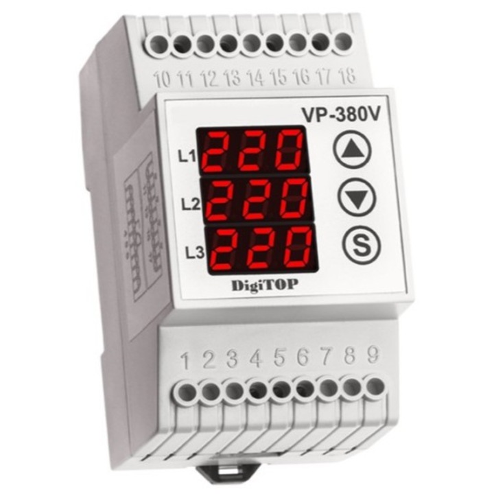 Реле за защита от трифазно напрежение на DIN шина 380V