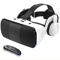 Ochelari VR 3D, Realitate Virtuala, Lentile Acril, Casti, Gamepad, Telefon 4, 7-6, 7 inch, 3D Filme, Jocuri, Reglabil, Universal, Model 2024 Update