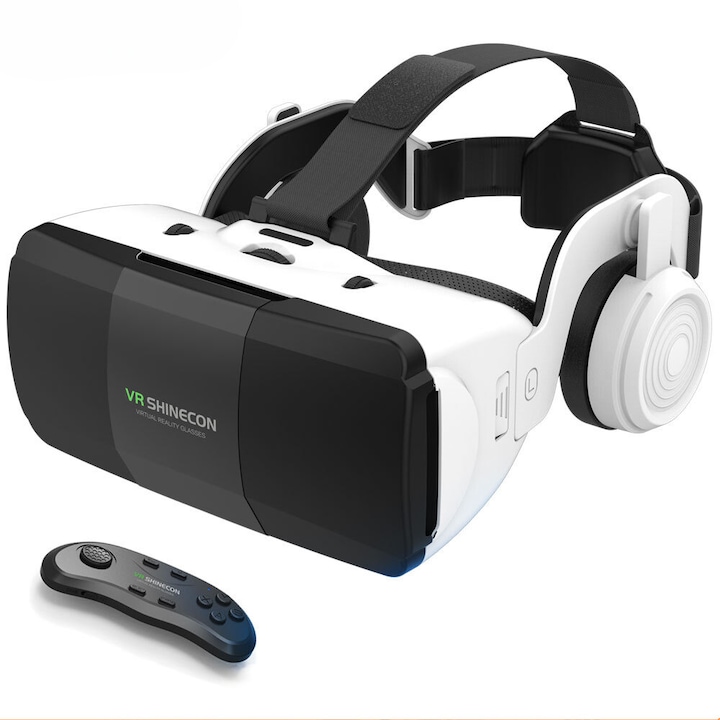 3D VR очила, виртуална реалност, акрилни лещи, слушалки, геймпад, телефон 4, 7-6, 7 инча, 3D филми, игри, регулируеми, универсални, актуализация на модел 2024 г.
