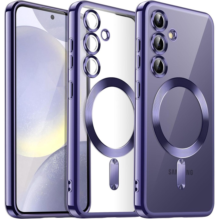 Husa pentru Samsung Galaxy A55 cu MagSafe si protectie pentru lentile anti-shock 1.5 mm - mov