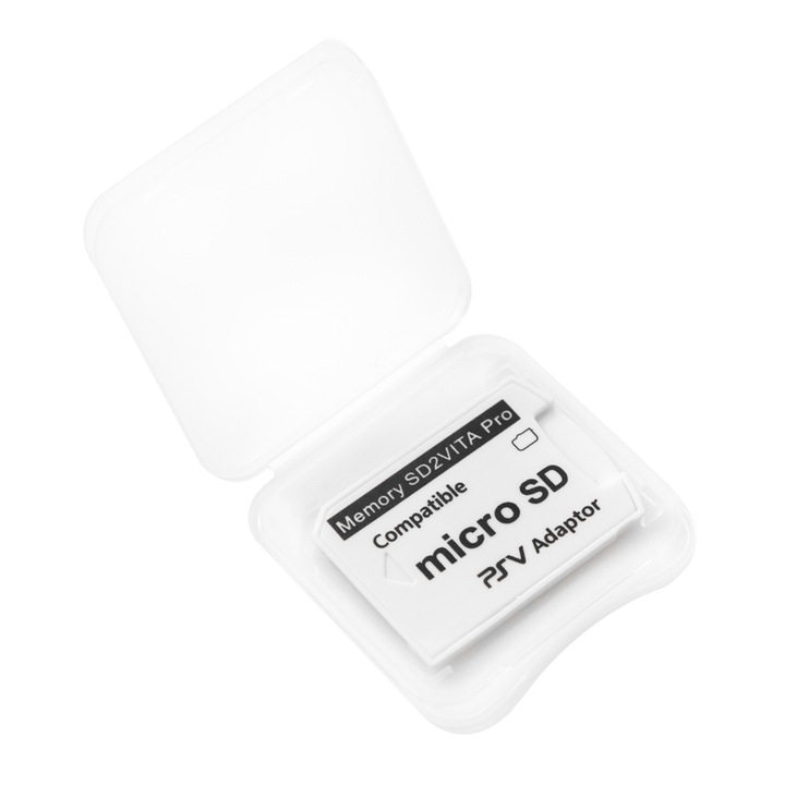 MicroSD SD2VITA адаптерна карта за конзола Sony Playstation Vita 1000, 2000, бяла