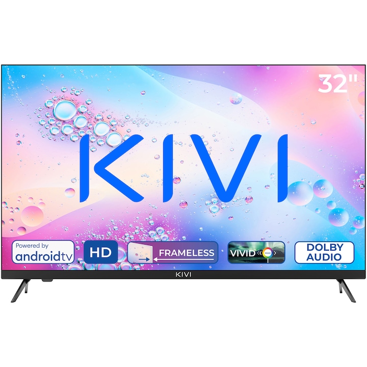 Televizor KIVI LED 32H760QB, 80 cm, Smart Android TV, HD, Clasa E