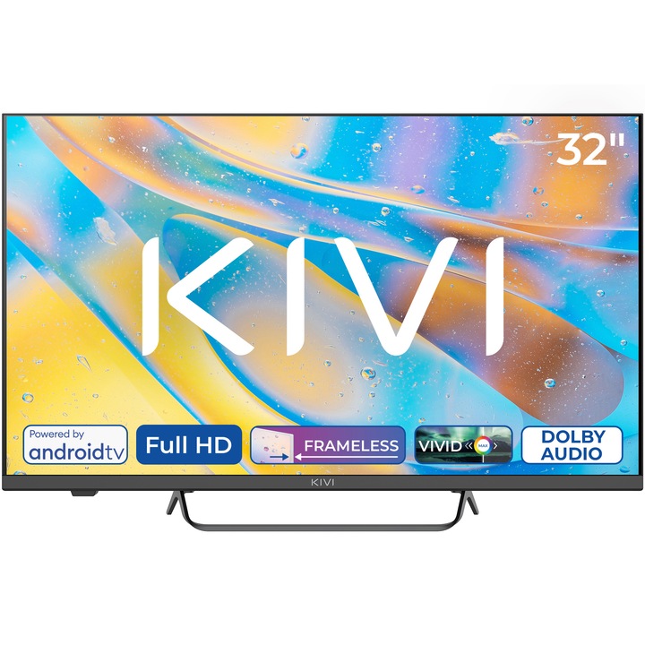 Televizor KIVI LED 32F760QB, 80 cm, Smart Android TV, Full HD, Clasa E