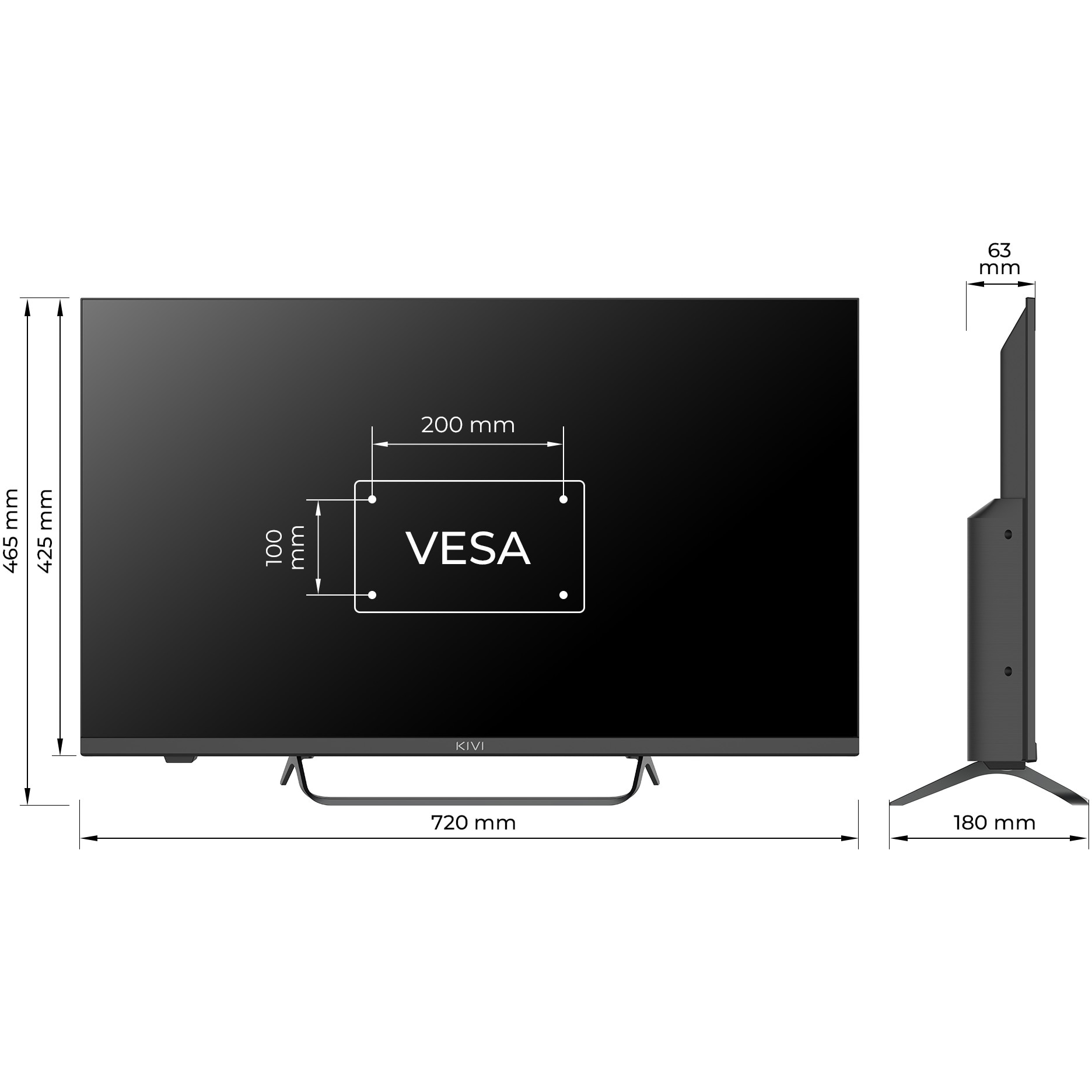 Televizor KIVI LED 32F760QB, 80 cm, Smart Android TV, Full HD, Clasa E