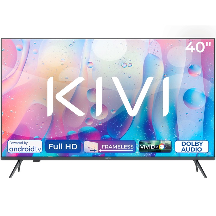 Tелевизор KIVI LED 40F760QB, 40" (102 см), Smart Android TV, Full HD, Клас E