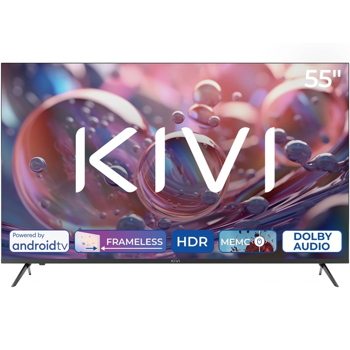 Телевизор KIVI LED 55U760QB, 55" (140 см), Smart Android TV, 4K Ultra HD, Клас G