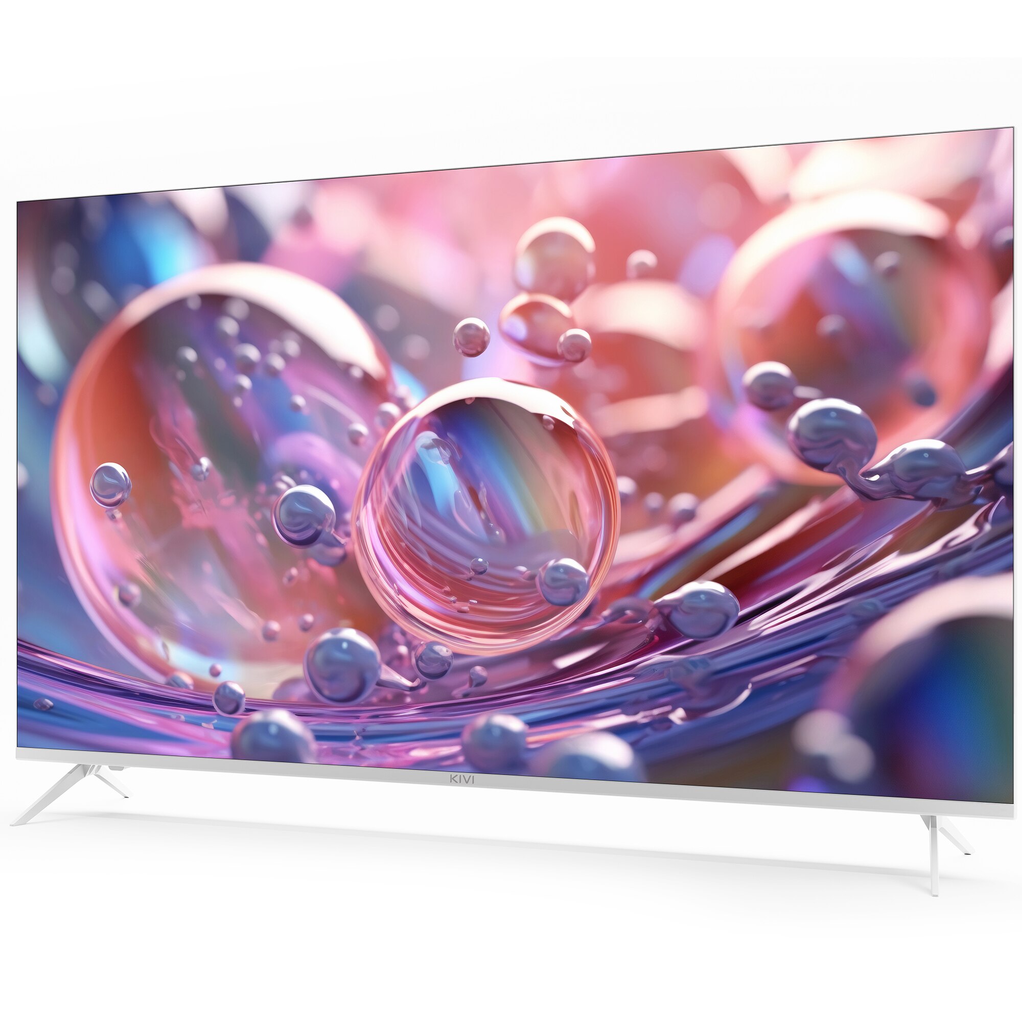 Televizor KIVI LED 55U760QW, 140 cm, Smart Android TV, 4K Ultra HD, Clasa G, Alb