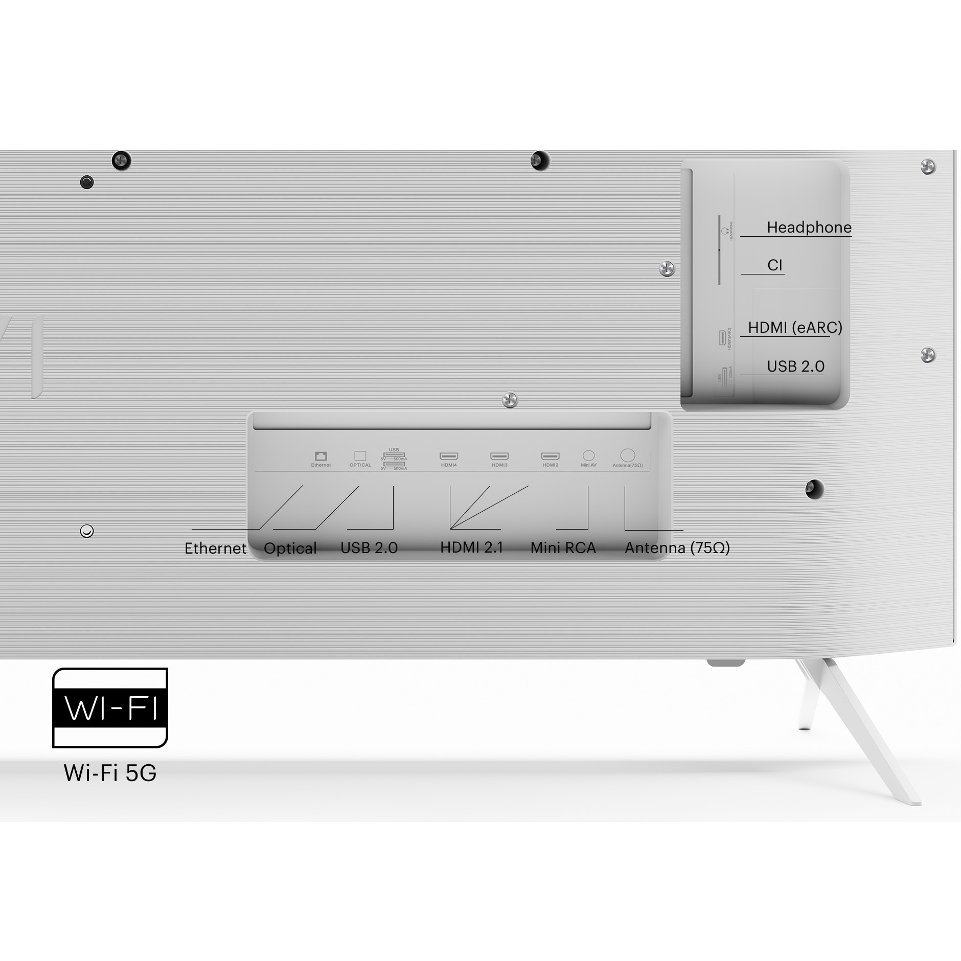 Televizor KIVI LED 55U760QW, 140 cm, Smart Android TV, 4K Ultra HD, Clasa G, Alb