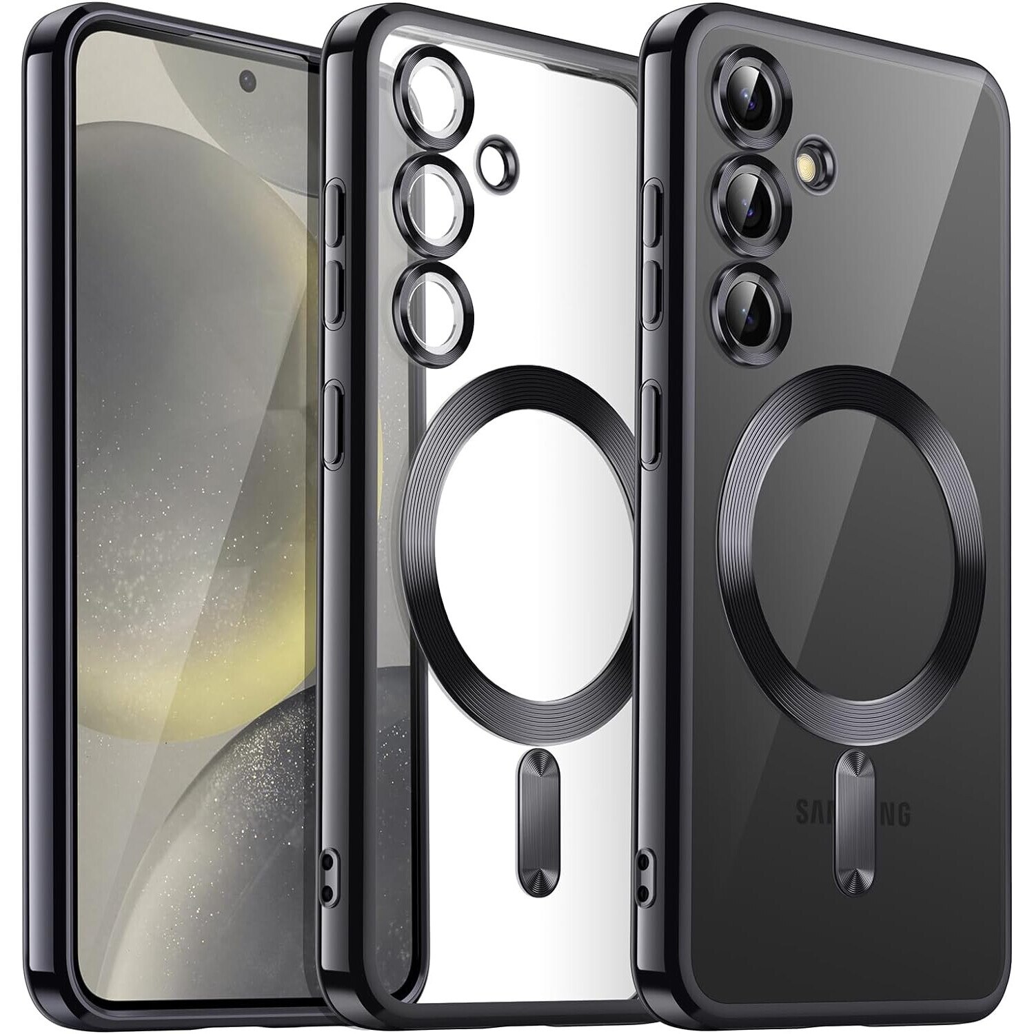 Husa pentru Samsung Galaxy A55 cu MagSafe si protectie pentru lentile anti-shock 1.5 mm - negru