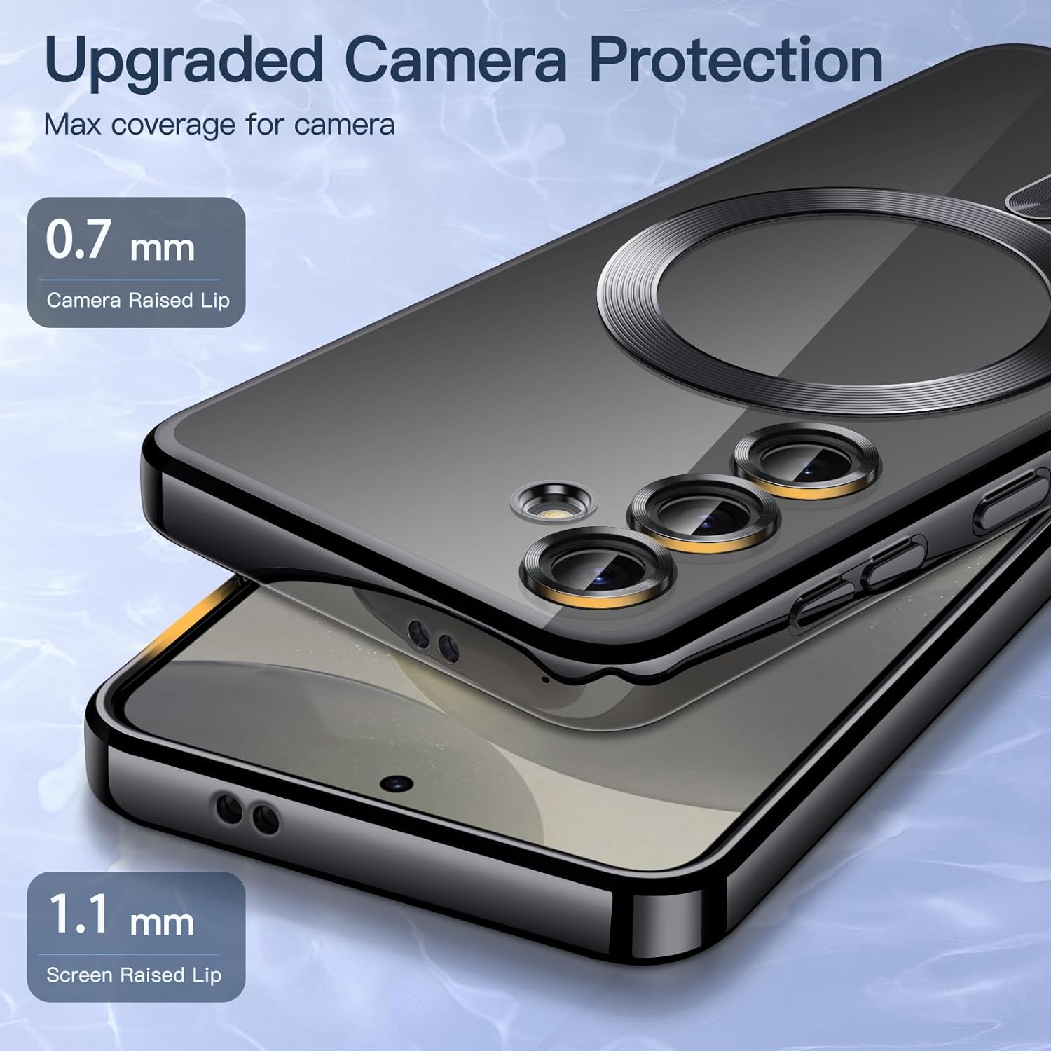 Husa pentru Samsung Galaxy A55 cu MagSafe si protectie pentru lentile anti-shock 1.5 mm - negru