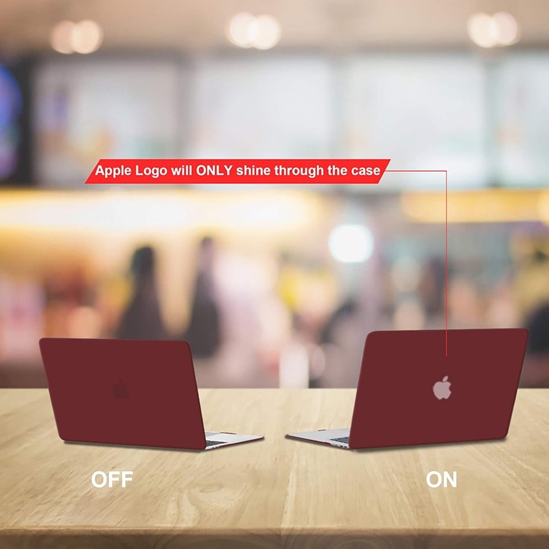 Husa laptop Kosiil, compatibila MacBook Air 13 inch (A1369/A1466), Ultra-Slim, Vin Rosu