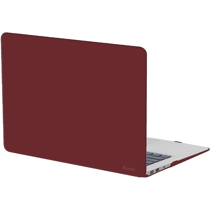 Husa laptop Kosiil, compatibila MacBook Air 13 inch (A1369/A1466), Ultra-Slim, Vin Rosu