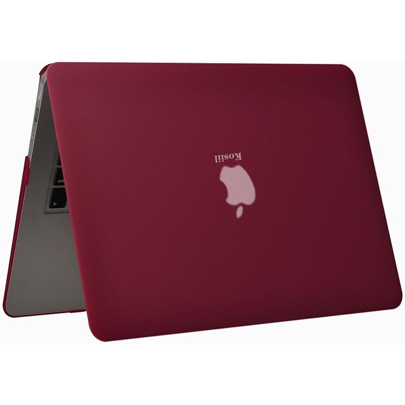 Husa laptop Kosiil, compatibila MacBook Air 13 inch (A1369/A1466), Ultra-Slim, Vin Rosu