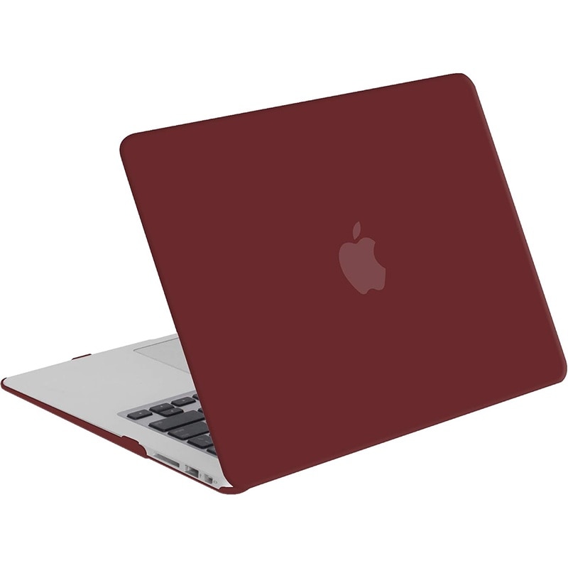 Husa laptop Kosiil, compatibila MacBook Air 13 inch (A1369/A1466), Ultra-Slim, Vin Rosu
